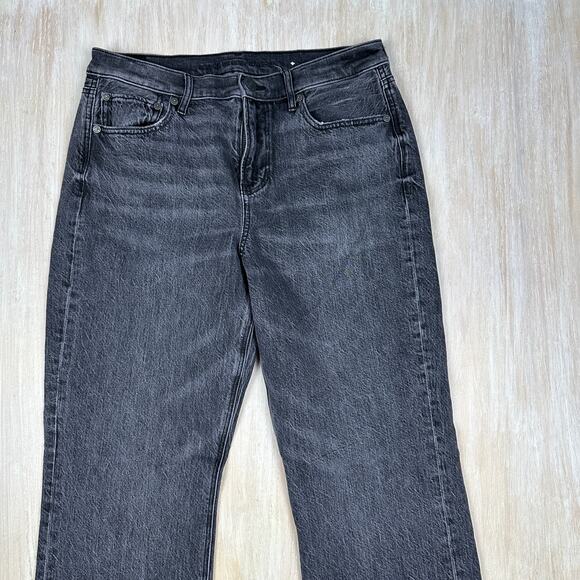 American Eagle Black 90s Bootcut High Rise Casual Everyday Denim Jeans 10 SHORT - Picture 2 of 16